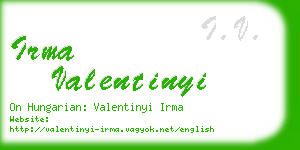 irma valentinyi business card